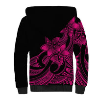 Polynesian Pride Plumeria Flowers Sherpa Hoodie Polynesian Tribal Pink Vibe - Wonder Print Shop