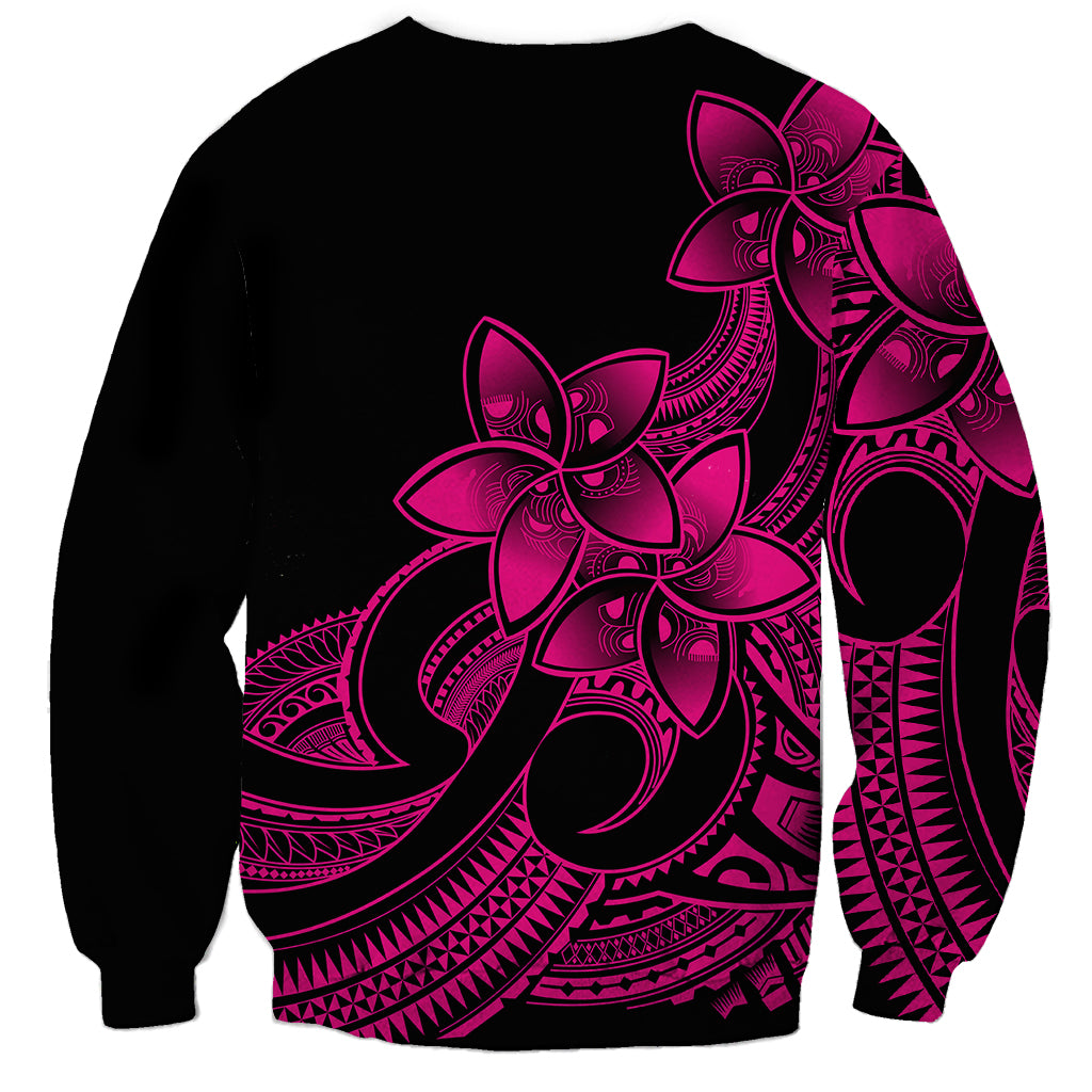 Polynesian Pride Plumeria Flowers Sweatshirt Polynesian Tribal Pink Vibe - Wonder Print Shop