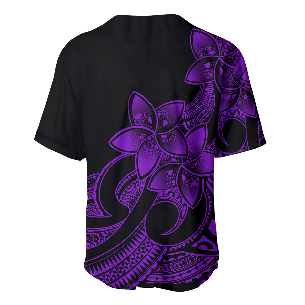 Polynesian Pride Plumeria Flowers Baseball Jersey Polynesian Tribal Purple Vibe LT9 - Wonder Print Shop