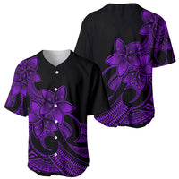Polynesian Pride Plumeria Flowers Baseball Jersey Polynesian Tribal Purple Vibe LT9 - Wonder Print Shop