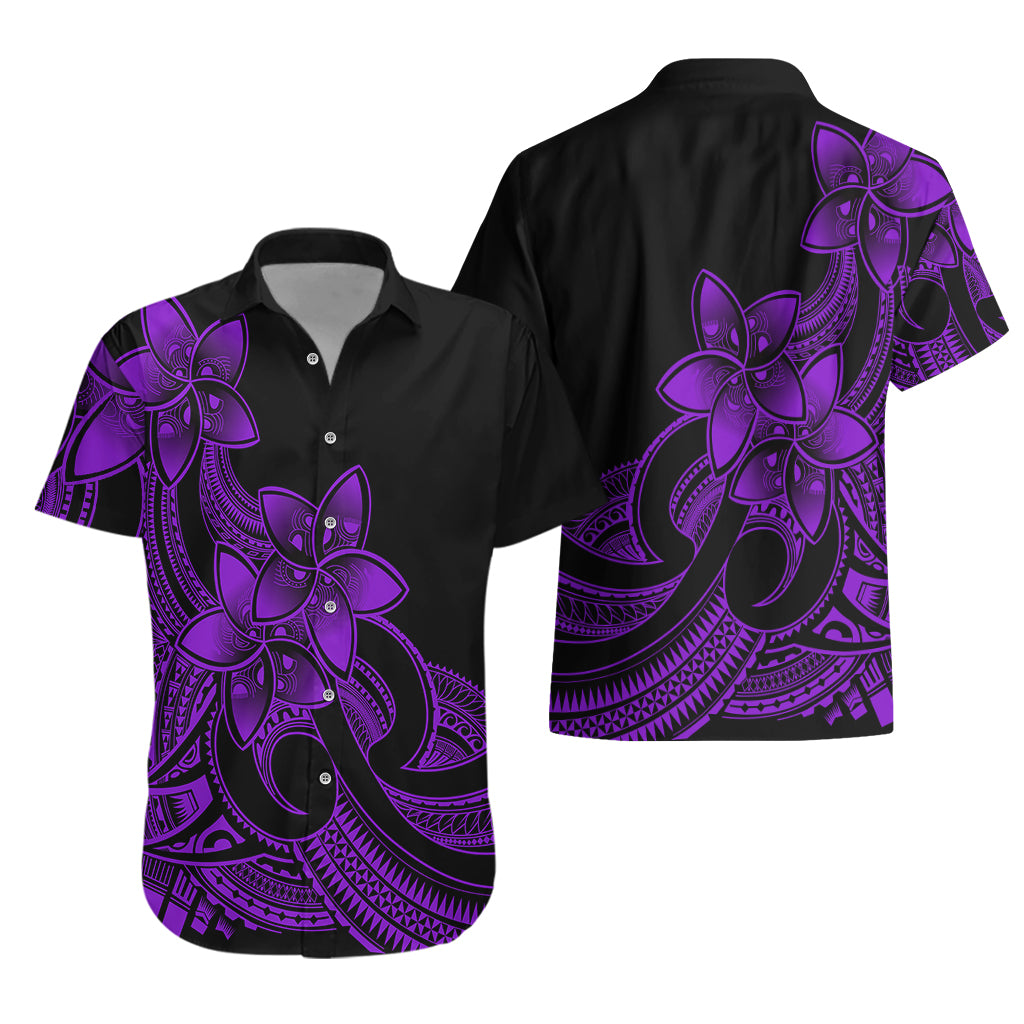 Polynesian Pride Plumeria Flowers Hawaiian Shirt Polynesian Tribal Purple Vibe - Wonder Print Shop