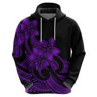 Polynesian Pride Plumeria Flowers Hoodie Polynesian Tribal Purple Vibe - Wonder Print Shop