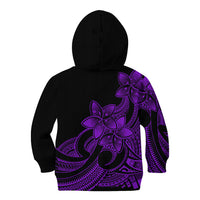 Polynesian Pride Plumeria Flowers Kid Hoodie Polynesian Tribal Purple Vibe - Wonder Print Shop