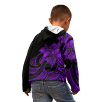 Polynesian Pride Plumeria Flowers Kid Hoodie Polynesian Tribal Purple Vibe - Wonder Print Shop