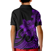 Polynesian Pride Plumeria Flowers Kid Polo Shirt Polynesian Tribal Purple Vibe - Wonder Print Shop