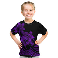 Polynesian Pride Plumeria Flowers Kid T Shirt Polynesian Tribal Purple Vibe - Wonder Print Shop