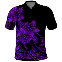Polynesian Pride Plumeria Flowers Polo Shirt Polynesian Tribal Purple Vibe - Wonder Print Shop