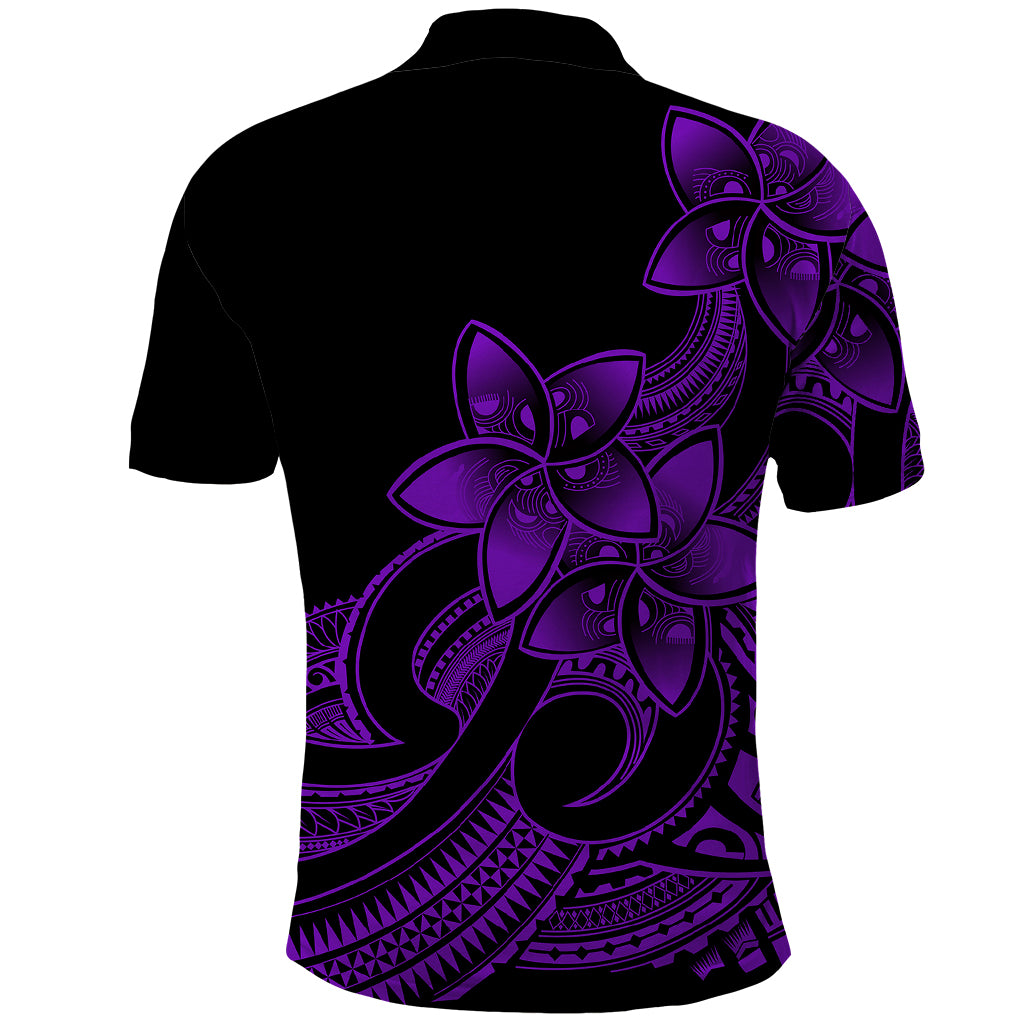 Polynesian Pride Plumeria Flowers Polo Shirt Polynesian Tribal Purple Vibe - Wonder Print Shop