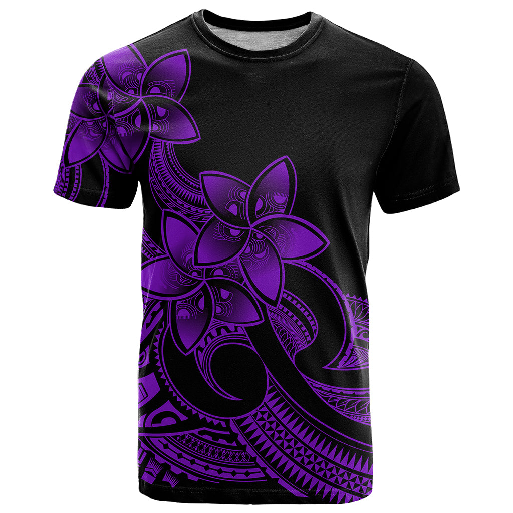 Polynesian Pride Plumeria Flowers T Shirt Polynesian Tribal Purple Vibe - Wonder Print Shop