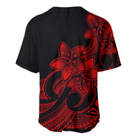 Polynesian Pride Plumeria Flowers Baseball Jersey Polynesian Tribal Red Vibe LT9 - Wonder Print Shop