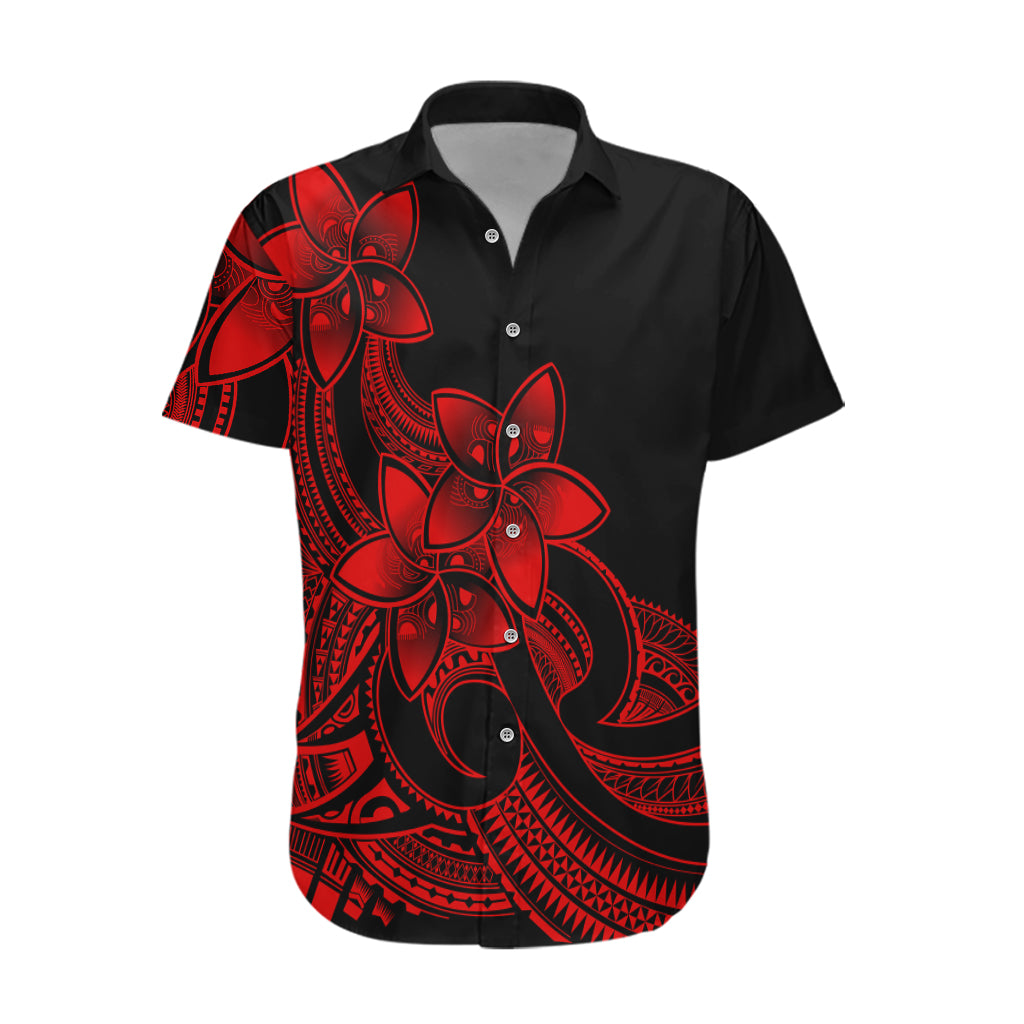 Polynesian Pride Plumeria Flowers Hawaiian Shirt Polynesian Tribal Red Vibe - Wonder Print Shop