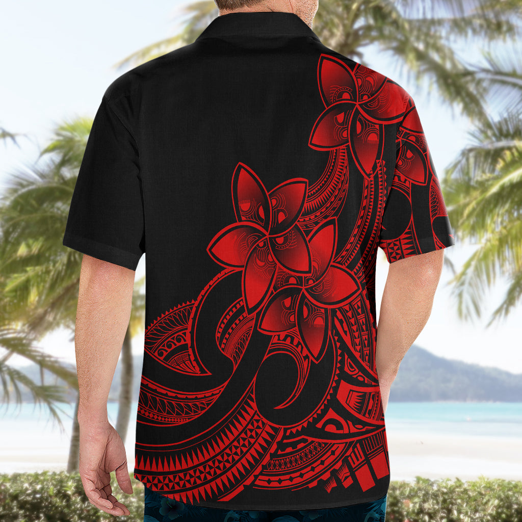 Polynesian Pride Plumeria Flowers Hawaiian Shirt Polynesian Tribal Red Vibe - Wonder Print Shop