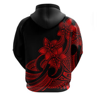 Polynesian Pride Plumeria Flowers Hoodie Polynesian Tribal Red Vibe - Wonder Print Shop