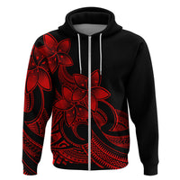 Polynesian Pride Plumeria Flowers Hoodie Polynesian Tribal Red Vibe - Wonder Print Shop