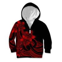 Polynesian Pride Plumeria Flowers Kid Hoodie Polynesian Tribal Red Vibe - Wonder Print Shop