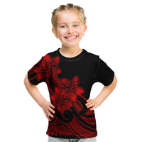 Polynesian Pride Plumeria Flowers Kid T Shirt Polynesian Tribal Red Vibe - Wonder Print Shop