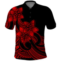 Polynesian Pride Plumeria Flowers Polo Shirt Polynesian Tribal Red Vibe - Wonder Print Shop