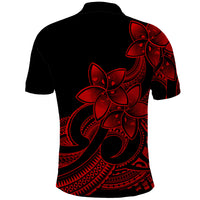 Polynesian Pride Plumeria Flowers Polo Shirt Polynesian Tribal Red Vibe - Wonder Print Shop