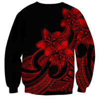 Polynesian Pride Plumeria Flowers Sweatshirt Polynesian Tribal Red Vibe - Wonder Print Shop