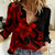 Polynesian Pride Plumeria Flowers Women Casual Shirt Polynesian Tribal Red Vibe - Wonder Print Shop
