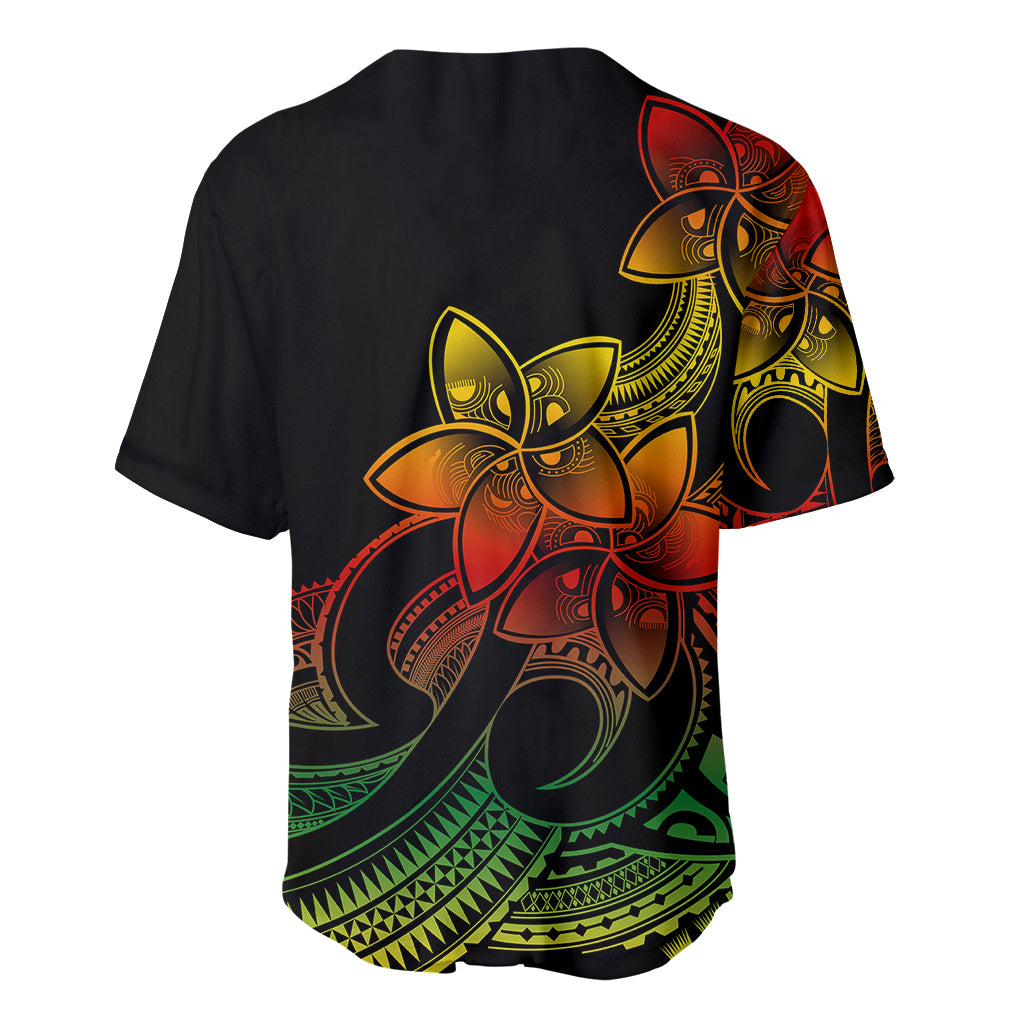 Polynesian Pride Plumeria Flowers Baseball Jersey Polynesian Tribal Reggae Vibe LT9 - Wonder Print Shop