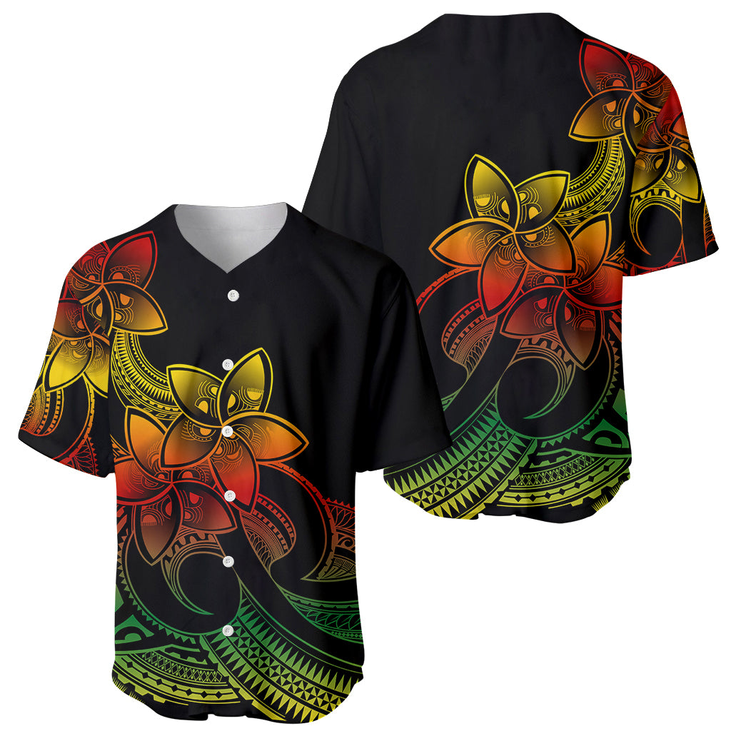 Polynesian Pride Plumeria Flowers Baseball Jersey Polynesian Tribal Reggae Vibe LT9 - Wonder Print Shop