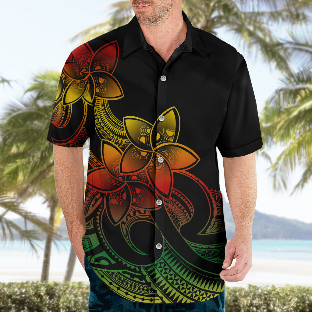 Polynesian Pride Plumeria Flowers Hawaiian Shirt Polynesian Tribal Reggae Vibe - Wonder Print Shop