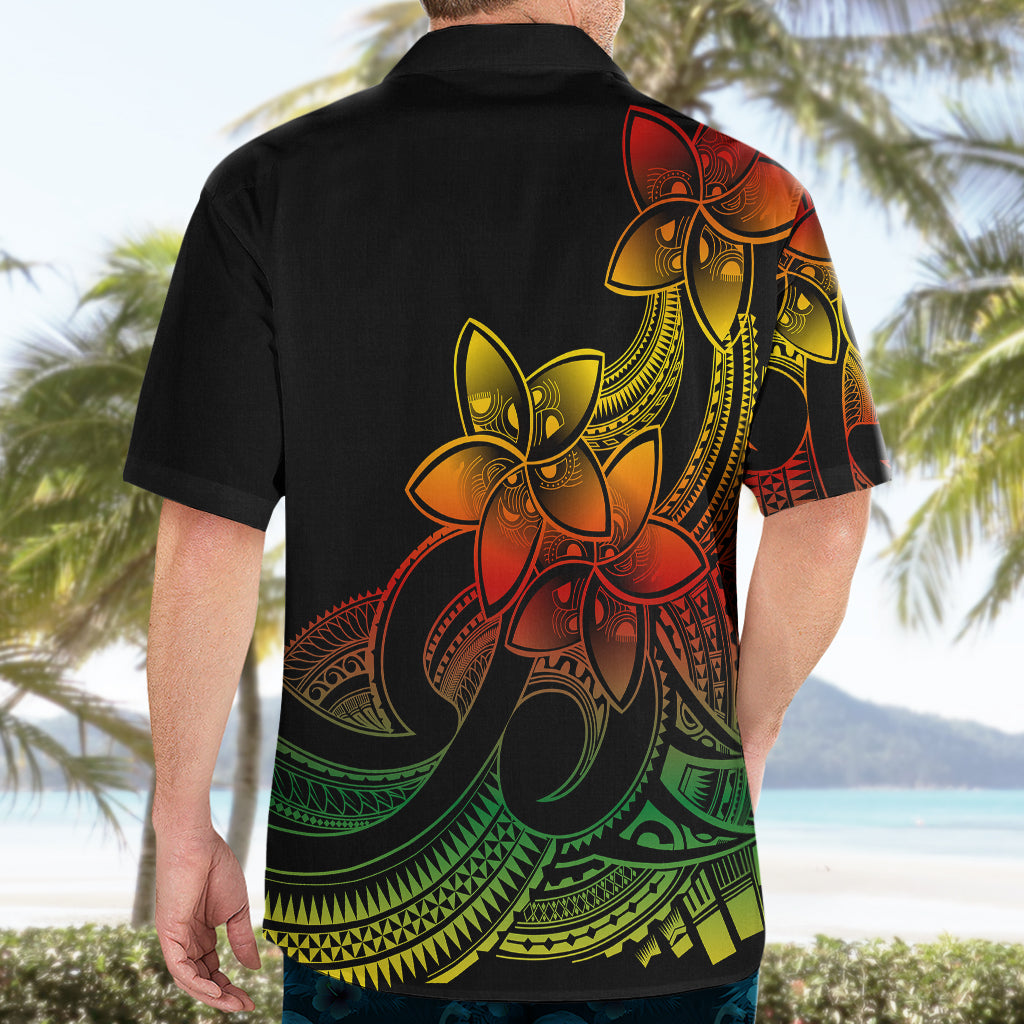 Polynesian Pride Plumeria Flowers Hawaiian Shirt Polynesian Tribal Reggae Vibe - Wonder Print Shop