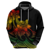 Polynesian Pride Plumeria Flowers Hoodie Polynesian Tribal Reggae Vibe - Wonder Print Shop