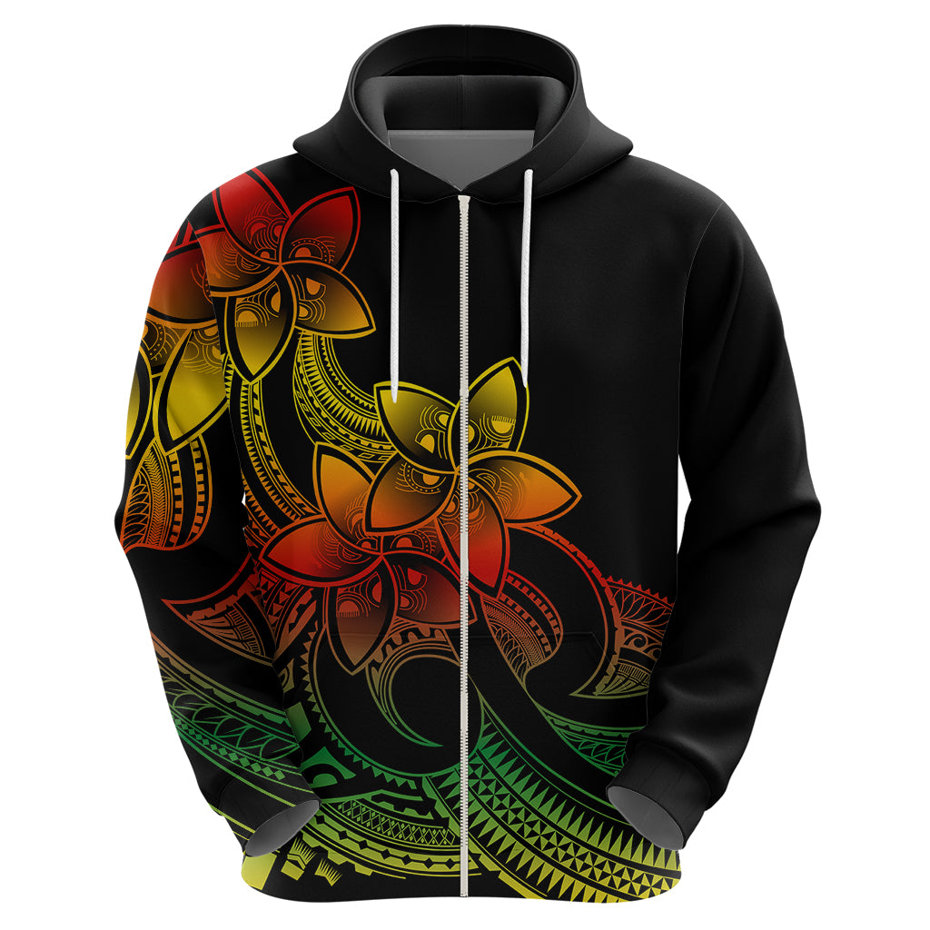 Polynesian Pride Plumeria Flowers Hoodie Polynesian Tribal Reggae Vibe - Wonder Print Shop
