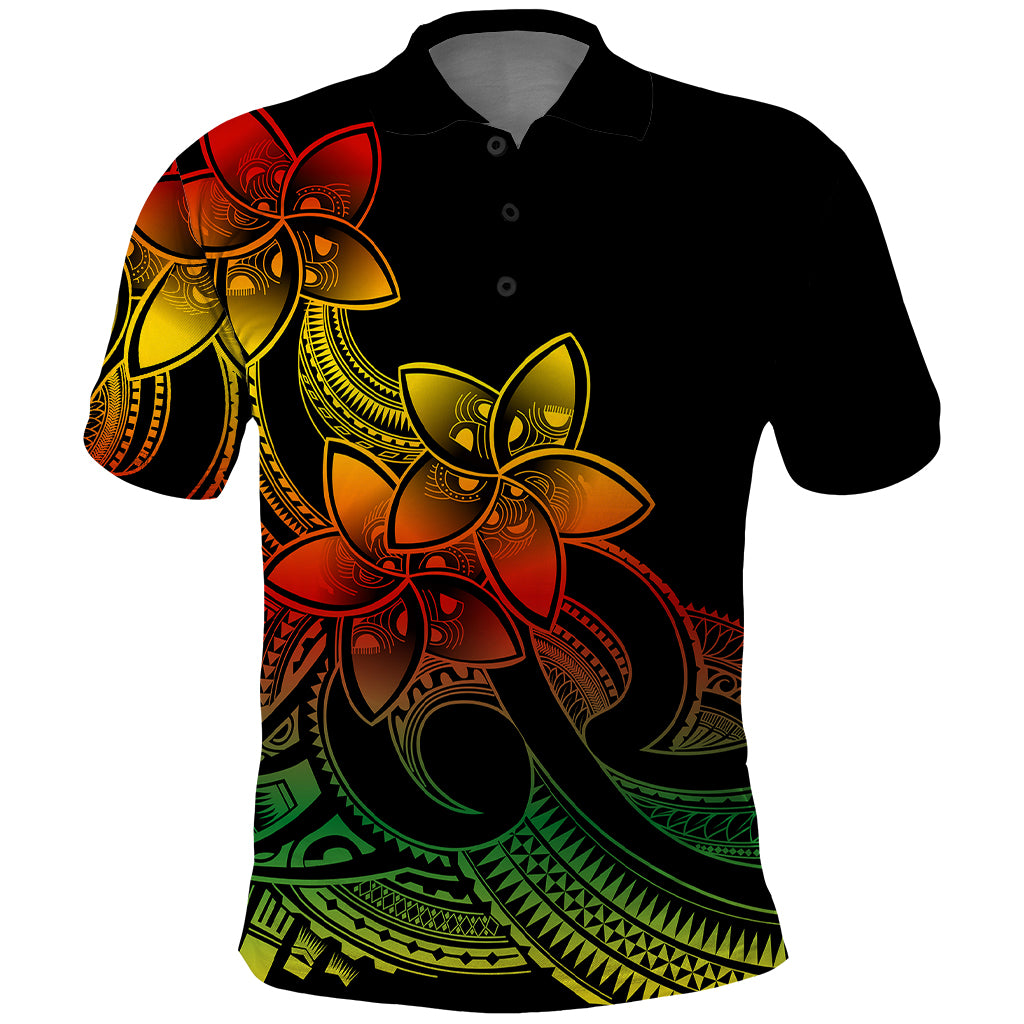 Polynesian Pride Plumeria Flowers Polo Shirt Polynesian Tribal Reggae Vibe - Wonder Print Shop