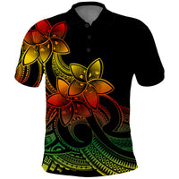 Polynesian Pride Plumeria Flowers Polo Shirt Polynesian Tribal Reggae Vibe - Wonder Print Shop