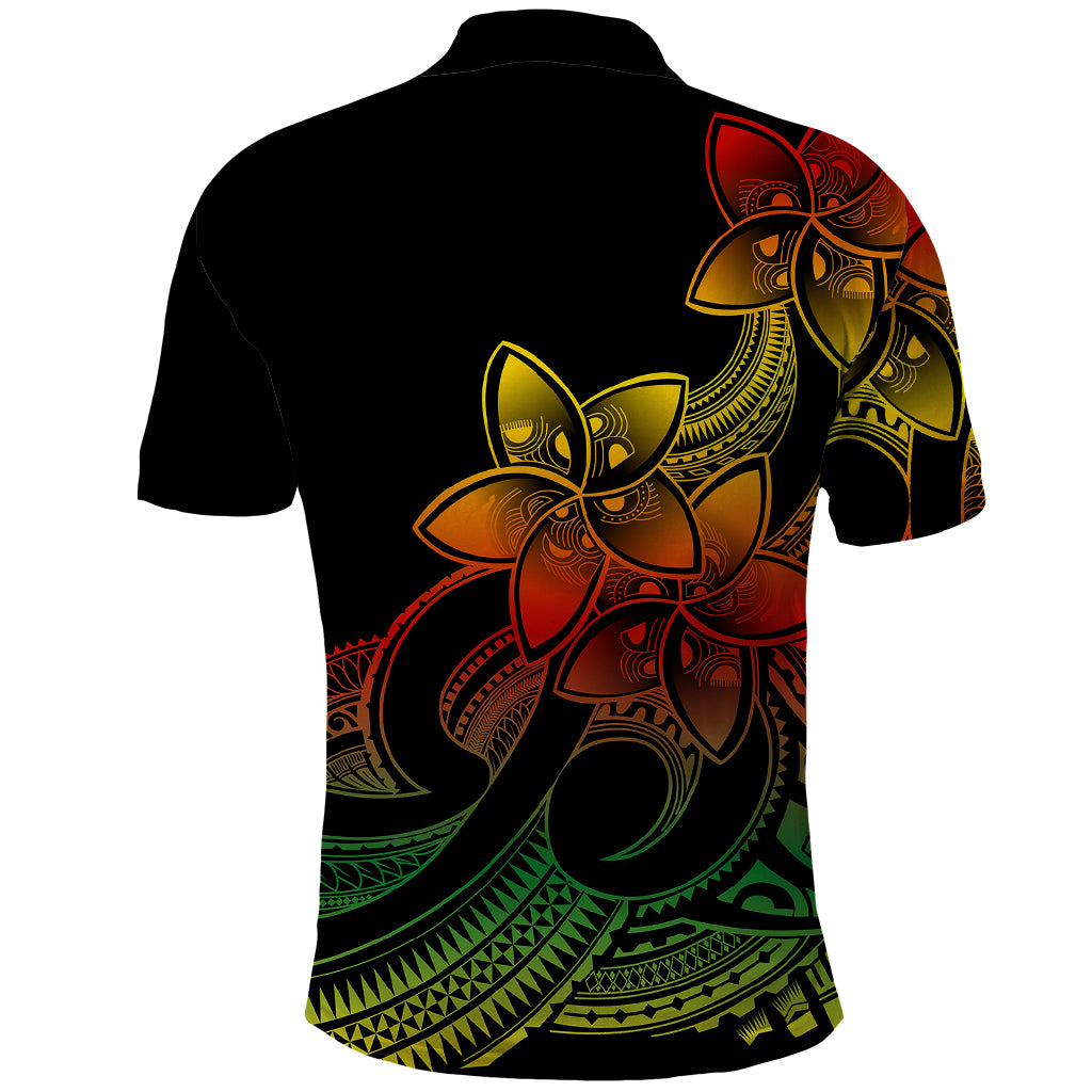 Polynesian Pride Plumeria Flowers Polo Shirt Polynesian Tribal Reggae Vibe - Wonder Print Shop