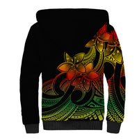 Polynesian Pride Plumeria Flowers Sherpa Hoodie Polynesian Tribal Reggae Vibe - Wonder Print Shop
