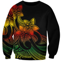 Polynesian Pride Plumeria Flowers Sweatshirt Polynesian Tribal Reggae Vibe - Wonder Print Shop