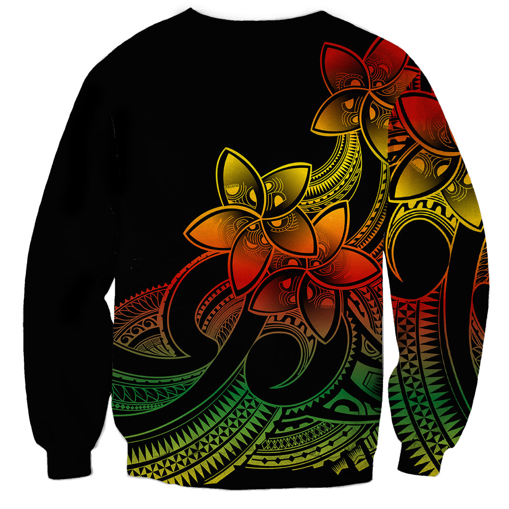 Polynesian Pride Plumeria Flowers Sweatshirt Polynesian Tribal Reggae Vibe - Wonder Print Shop