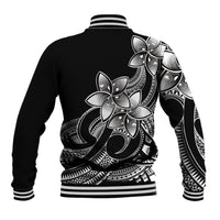 Polynesian Pride Plumeria Flowers Baseball Jacket Polynesian Tribal White Vibe LT9 - Wonder Print Shop