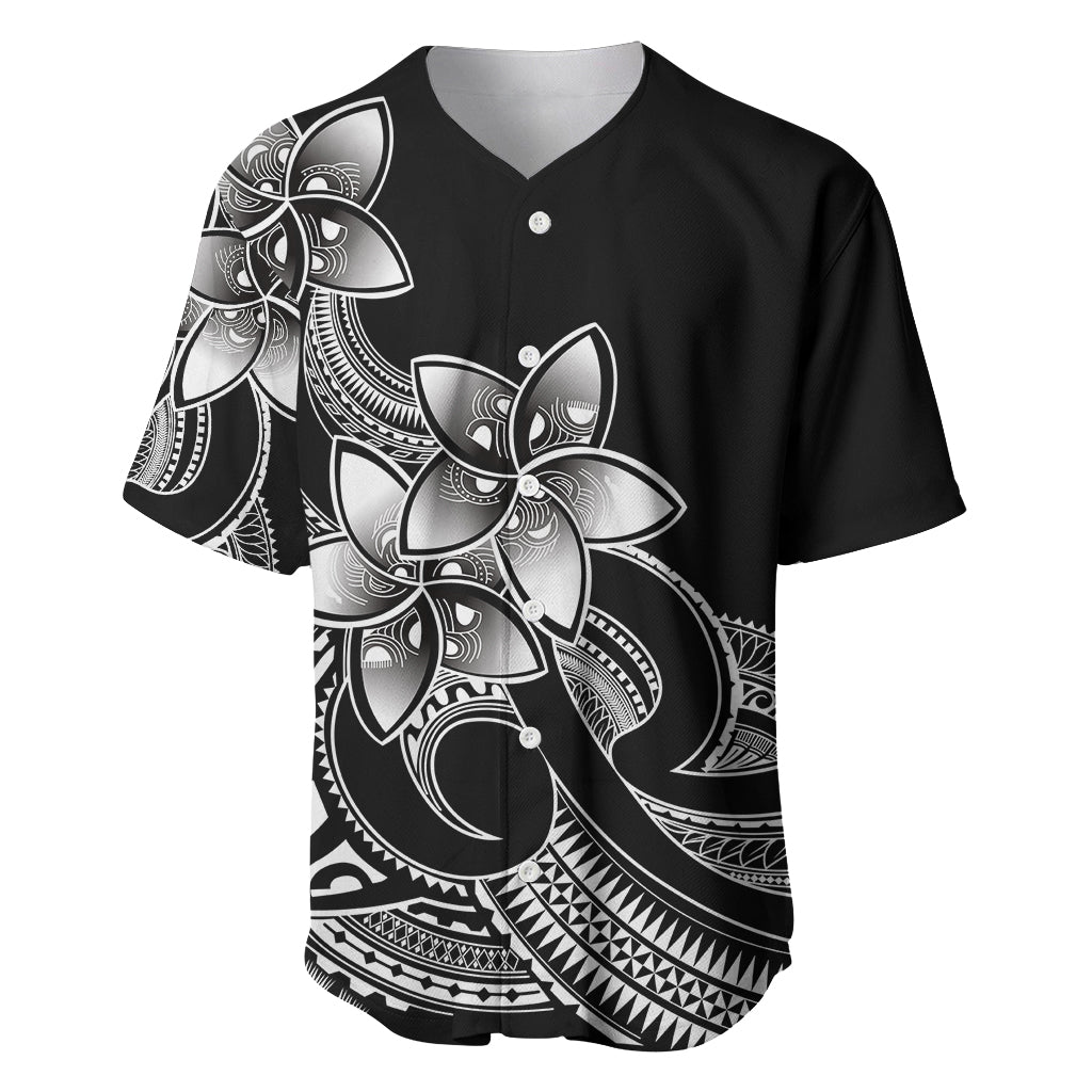 Polynesian Pride Plumeria Flowers Baseball Jersey Polynesian Tribal White Vibe LT9 - Wonder Print Shop
