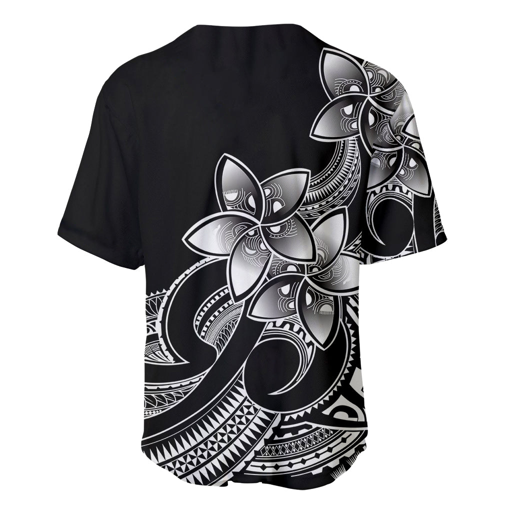 Polynesian Pride Plumeria Flowers Baseball Jersey Polynesian Tribal White Vibe LT9 - Wonder Print Shop