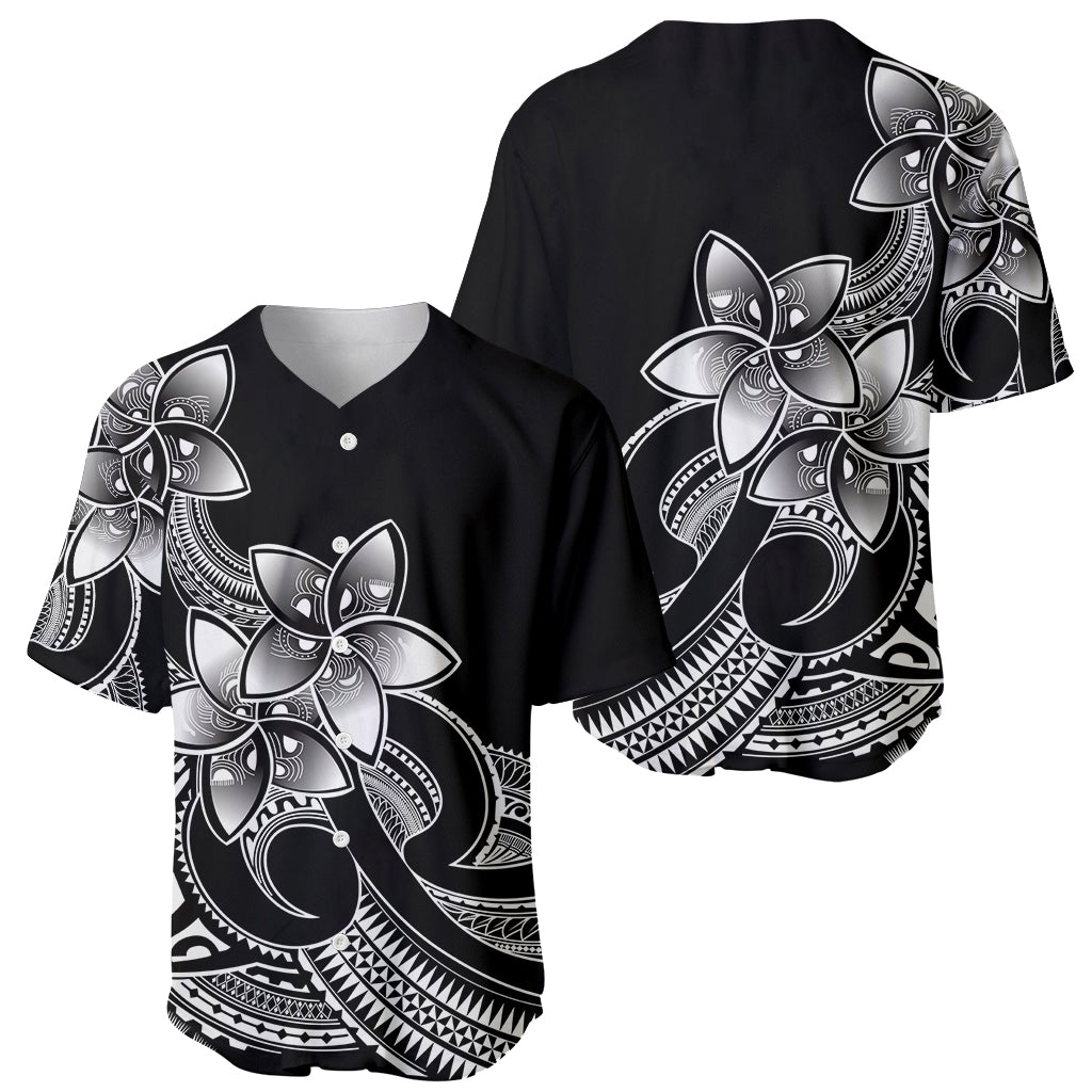 Polynesian Pride Plumeria Flowers Baseball Jersey Polynesian Tribal White Vibe LT9 - Wonder Print Shop
