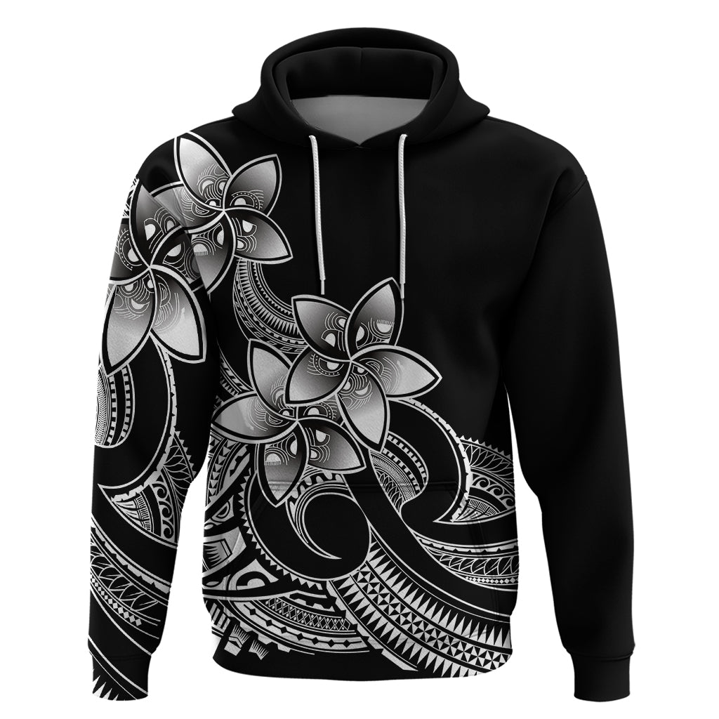 Polynesian Pride Plumeria Flowers Hoodie Polynesian Tribal White Vibe - Wonder Print Shop
