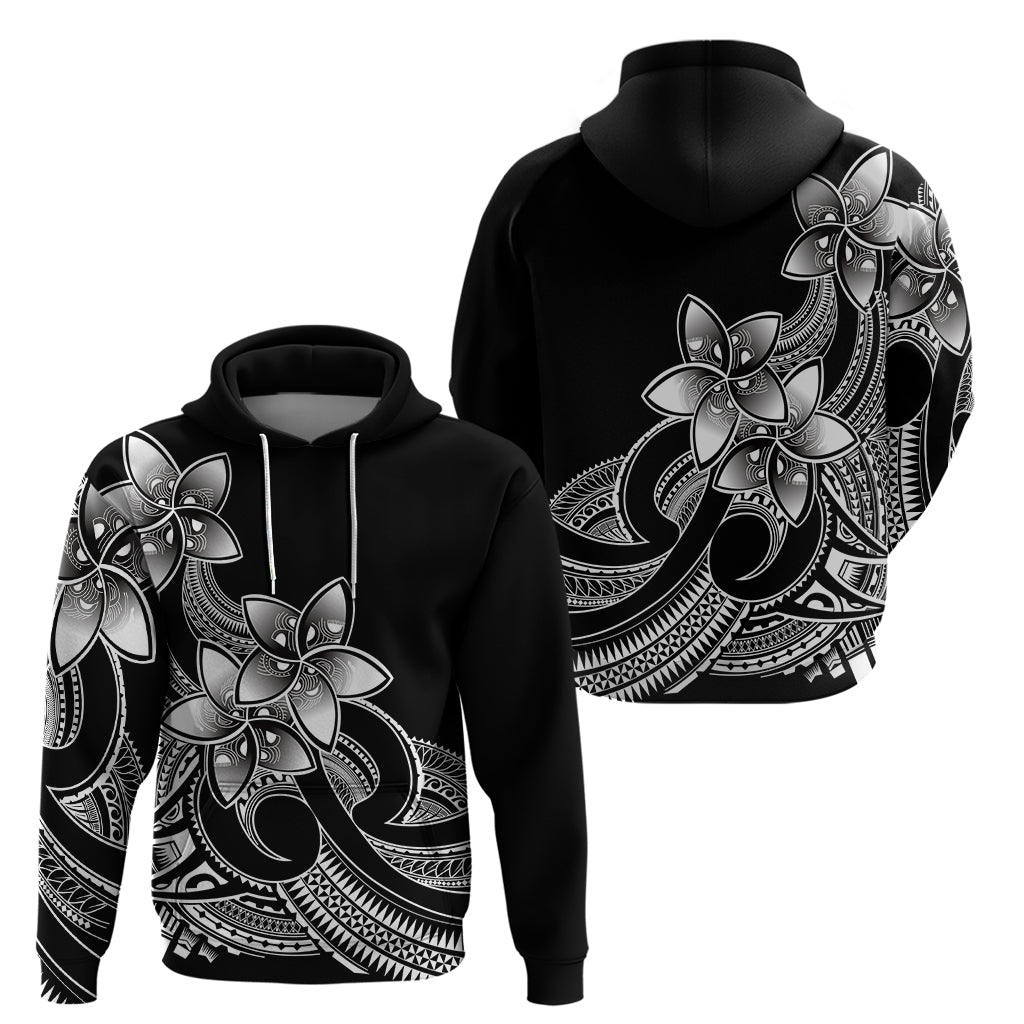 Polynesian Pride Plumeria Flowers Hoodie Polynesian Tribal White Vibe - Wonder Print Shop