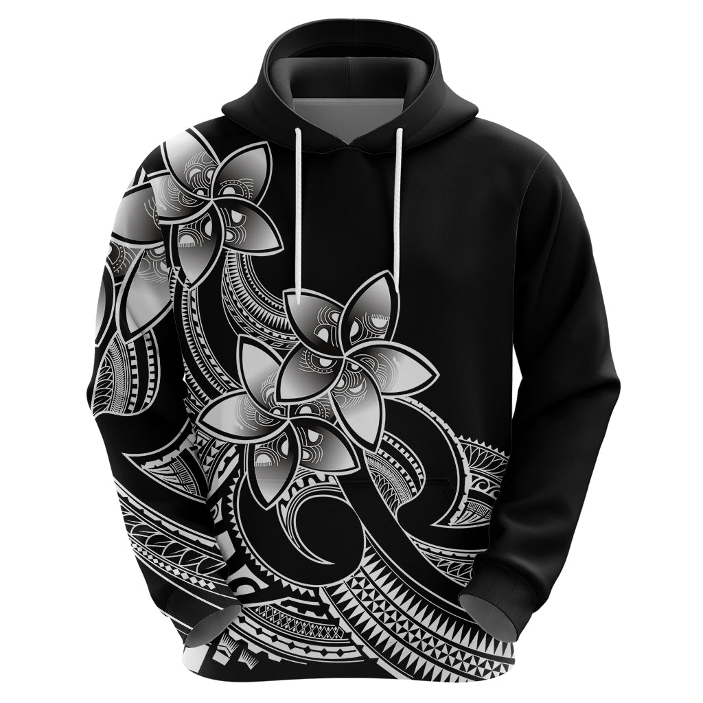 Polynesian Pride Plumeria Flowers Hoodie Polynesian Tribal White Vibe - Wonder Print Shop