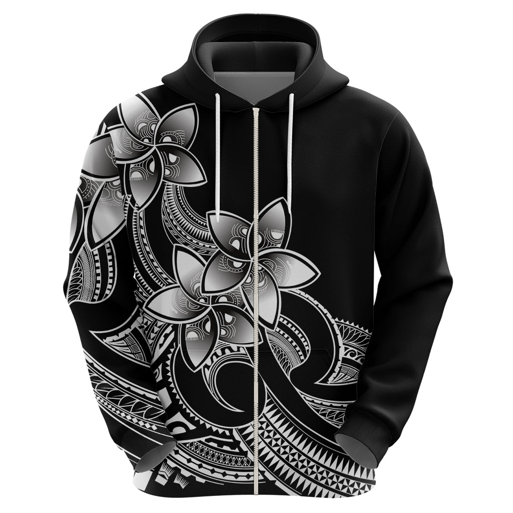 Polynesian Pride Plumeria Flowers Hoodie Polynesian Tribal White Vibe - Wonder Print Shop