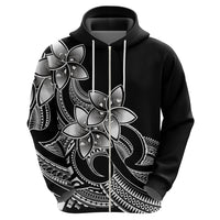Polynesian Pride Plumeria Flowers Hoodie Polynesian Tribal White Vibe - Wonder Print Shop