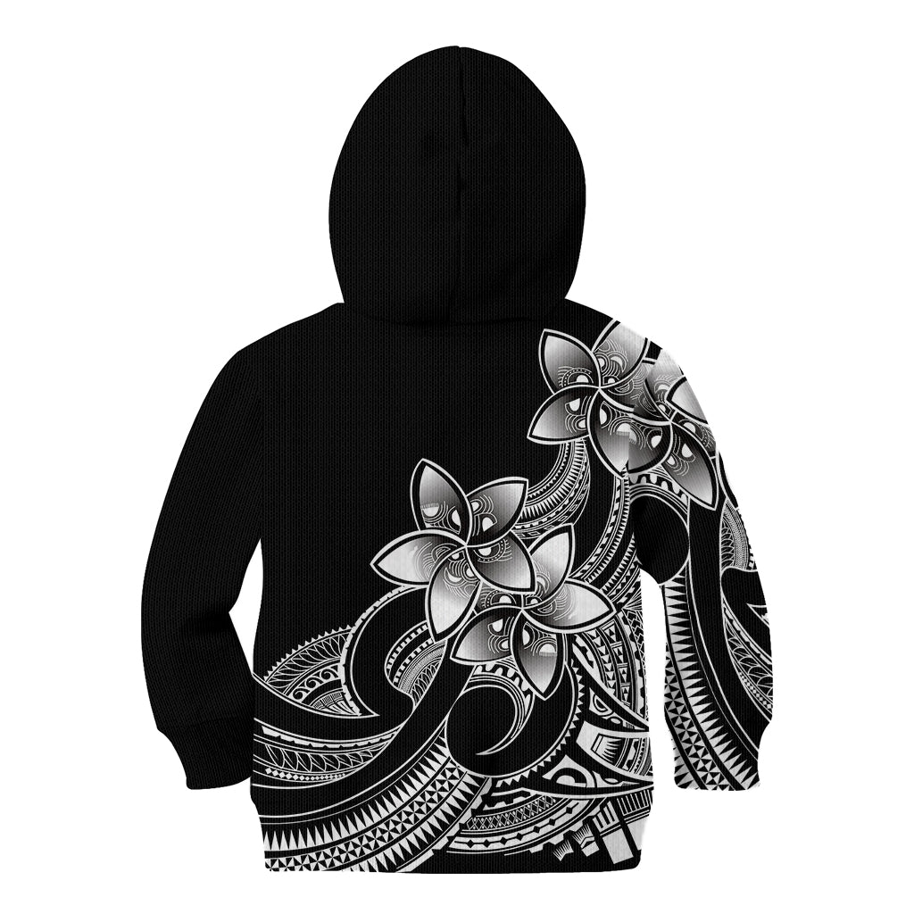 Polynesian Pride Plumeria Flowers Kid Hoodie Polynesian Tribal White Vibe - Wonder Print Shop