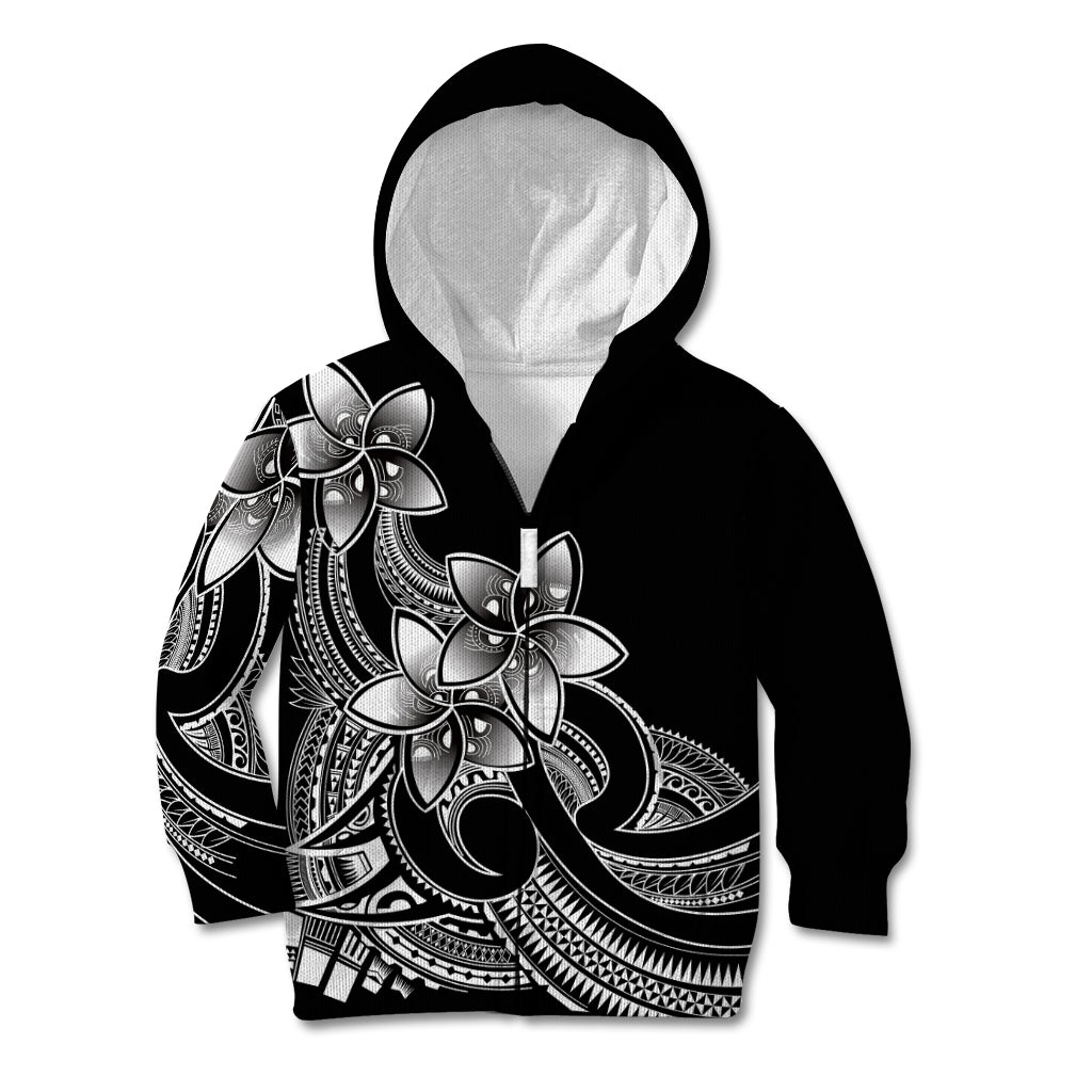 Polynesian Pride Plumeria Flowers Kid Hoodie Polynesian Tribal White Vibe - Wonder Print Shop