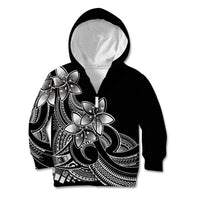 Polynesian Pride Plumeria Flowers Kid Hoodie Polynesian Tribal White Vibe - Wonder Print Shop
