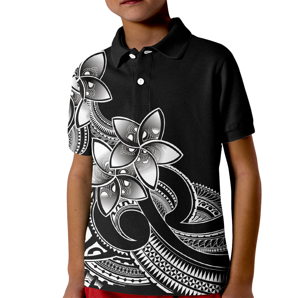 Polynesian Pride Plumeria Flowers Kid Polo Shirt Polynesian Tribal White Vibe - Wonder Print Shop