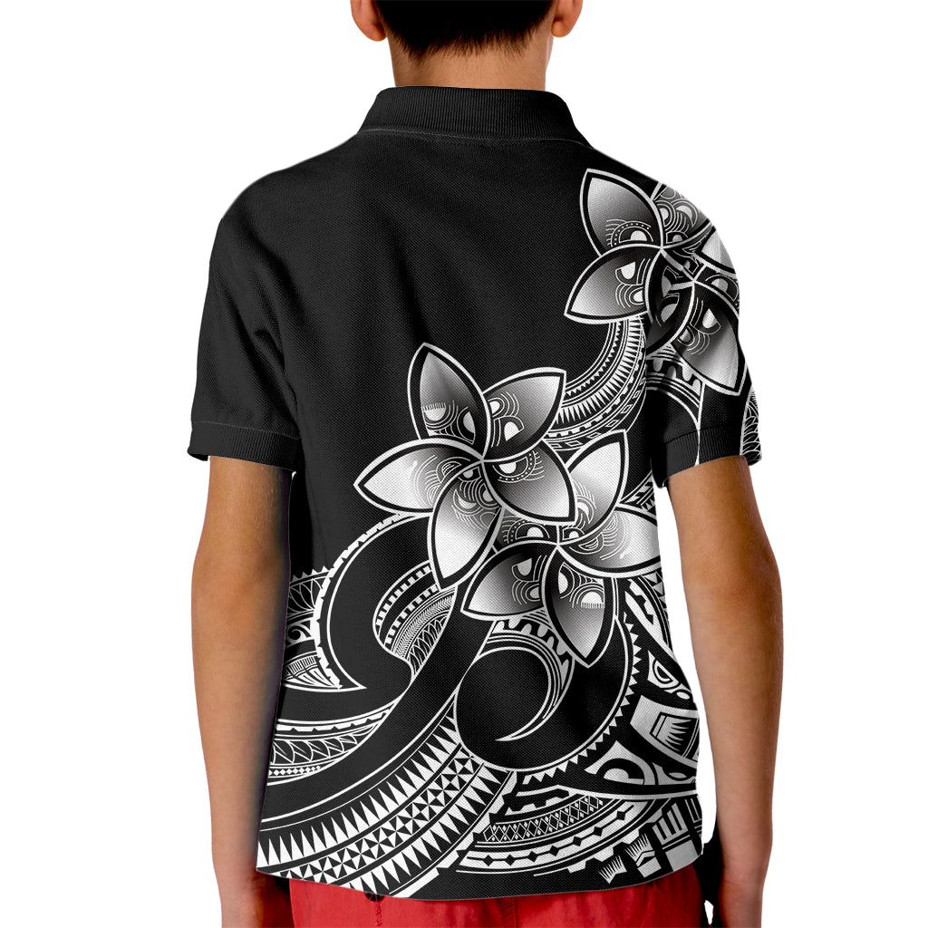 Polynesian Pride Plumeria Flowers Kid Polo Shirt Polynesian Tribal White Vibe - Wonder Print Shop